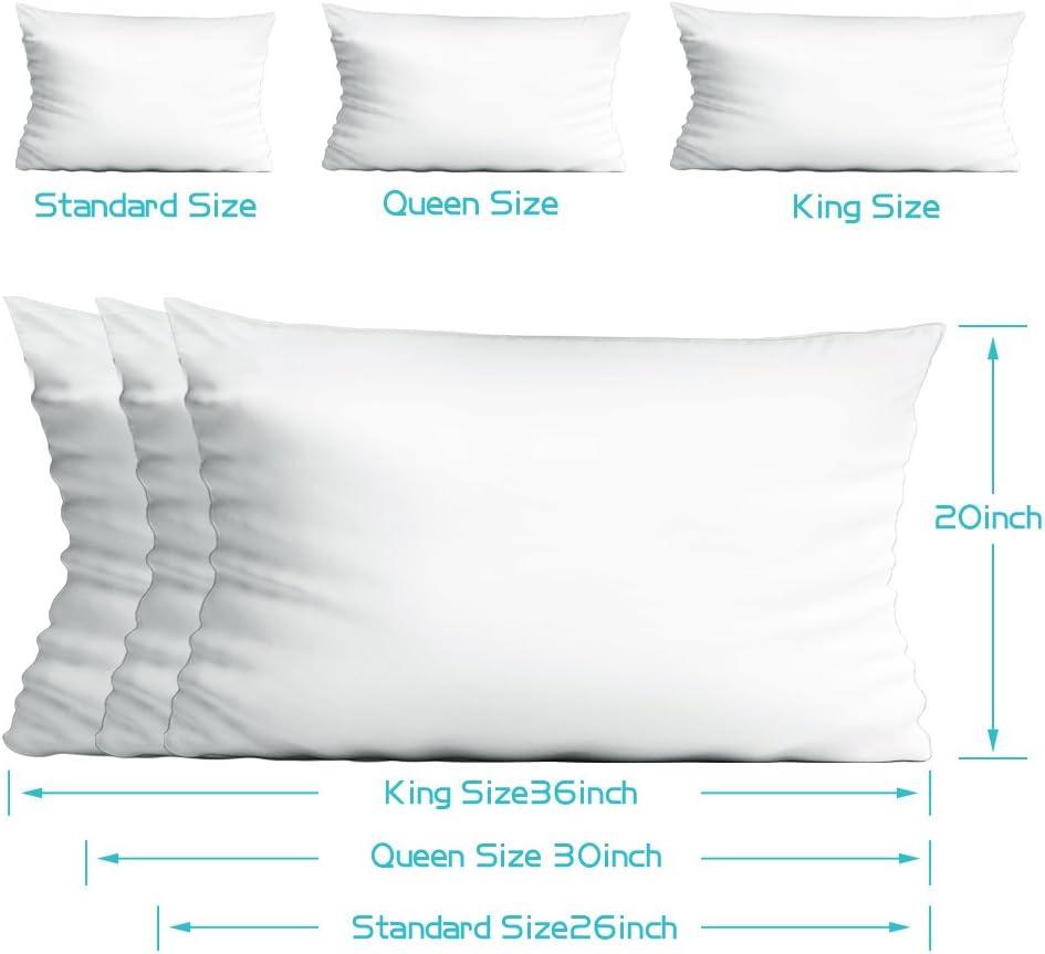 4 Pcs Pillowcases, 400 Thread Count Cotton Pillow Cover with Hidden Zipper Pillow Case, White Queen