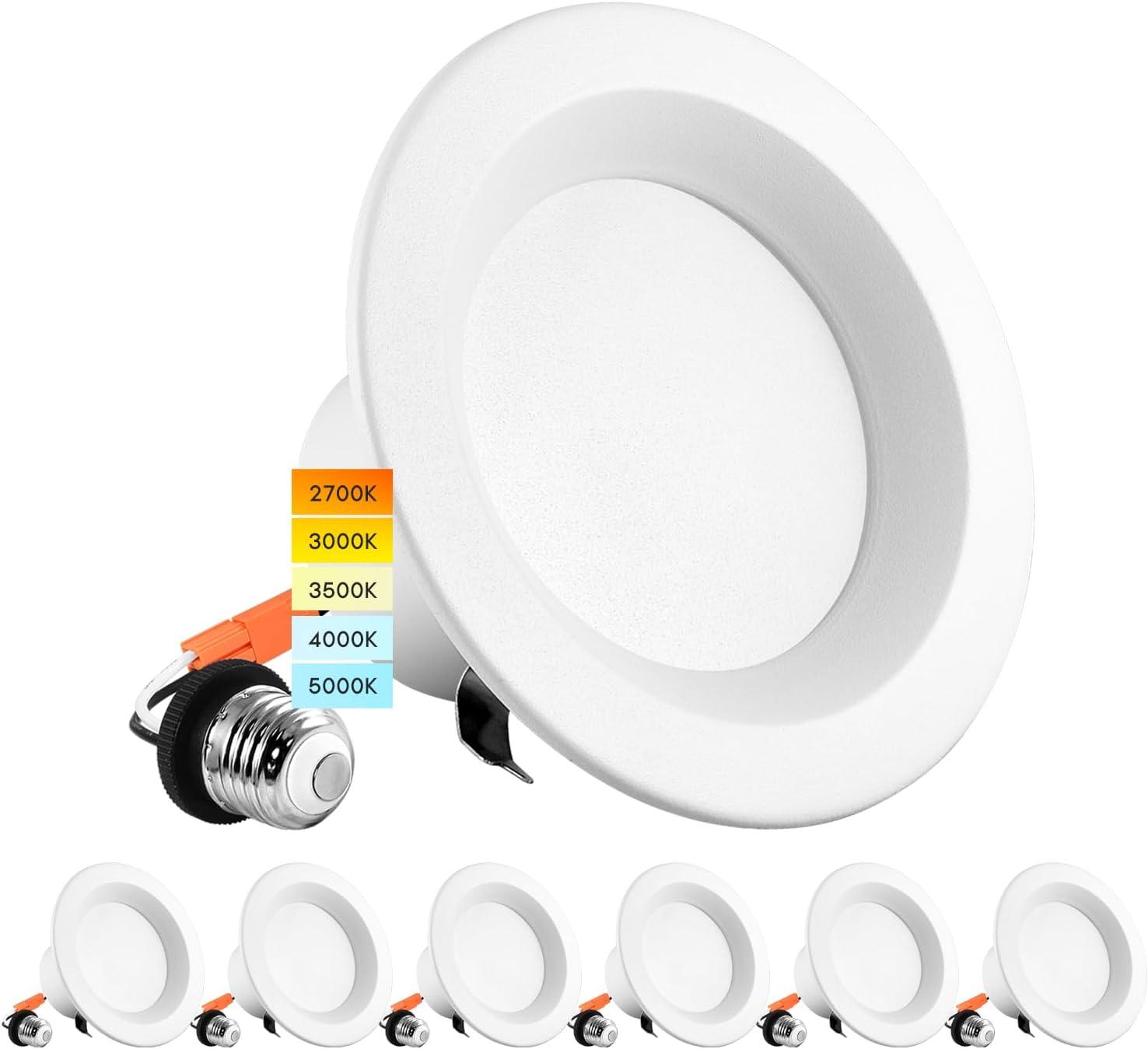 4-Inch White Aluminum LED Recessed Lighting Kit