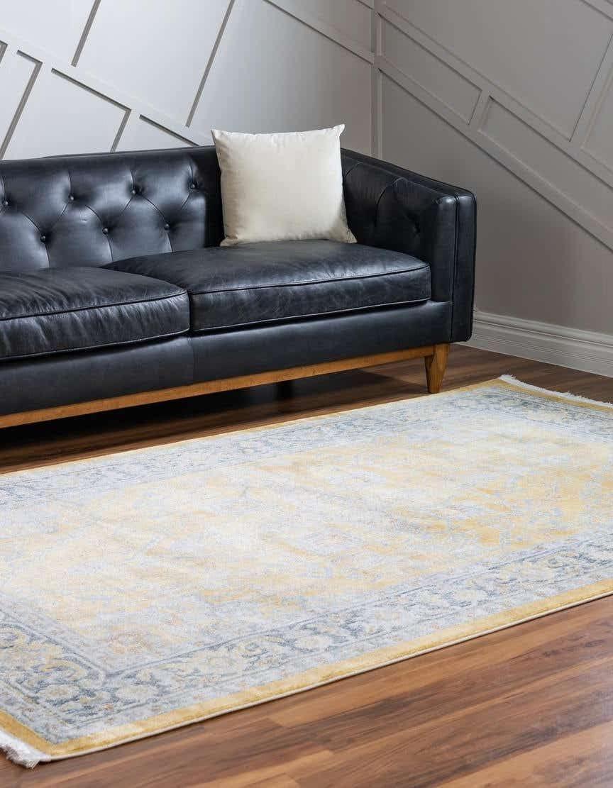 Unique Loom Baracoa Collection Area Rug - Prado (9'  x 12' Rectangle Yellow/Ivory)