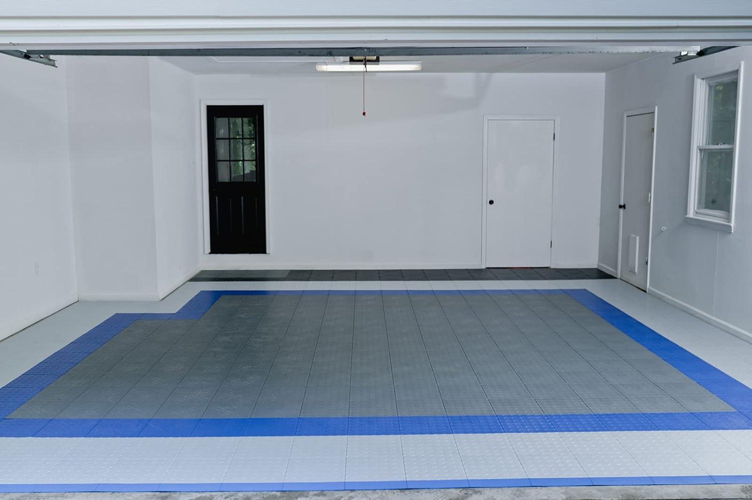 Speedway Diamond Interlocking Garage Floor Tiles 12 x 12-Inch, Blue, 50 Piece Set