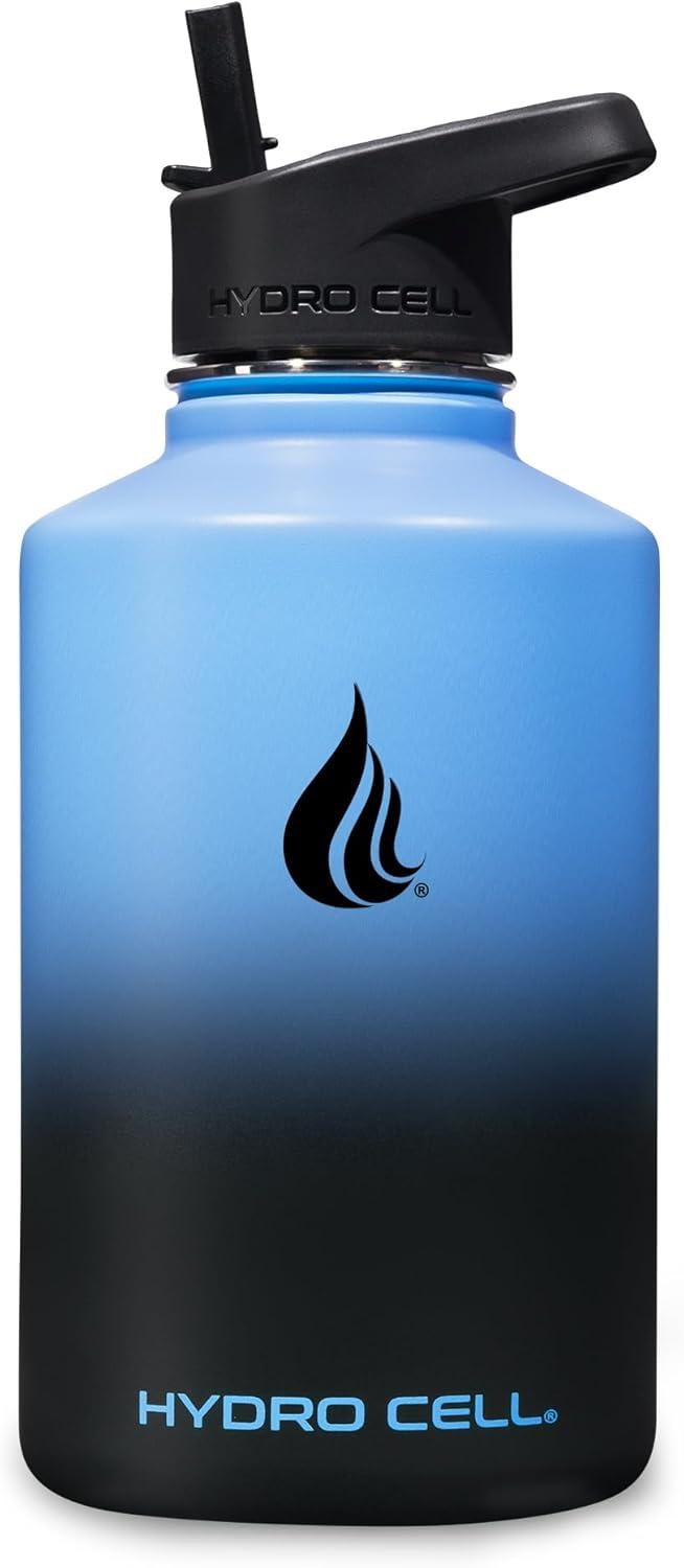 64oz Blue/Black Hydro Cell Wide Mouth Stainless Steel Water Bottle