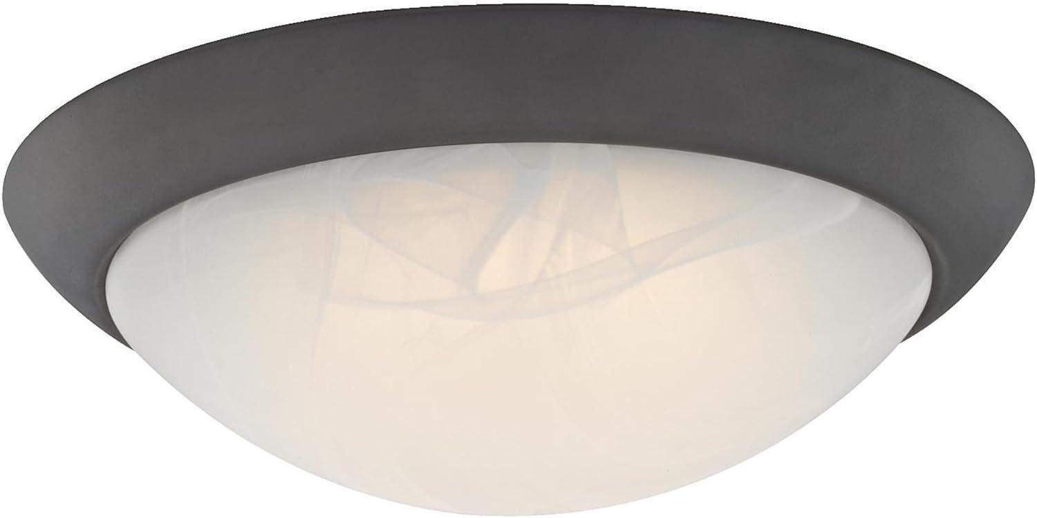 11" Alabaster Glass Globe LED Ceiling Light in Oil Rubbed Bronze