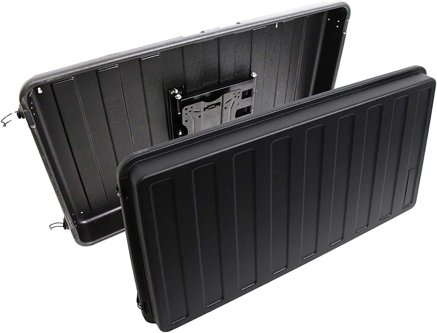 Black ABS Plastic Full-Motion Outdoor TV Enclosure with Wall Mount