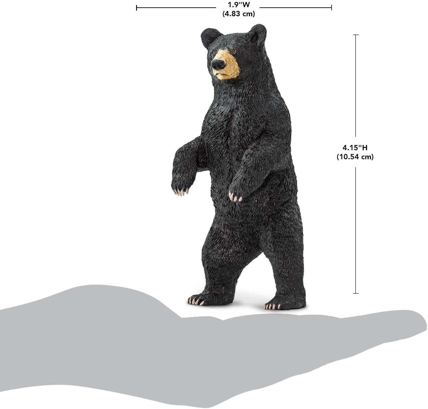 Safari Ltd. Standing Black Bear Figurine - Lifelike 4" Model Figure - Educational Toy for Boys, Girls, and Kids Ages 3+