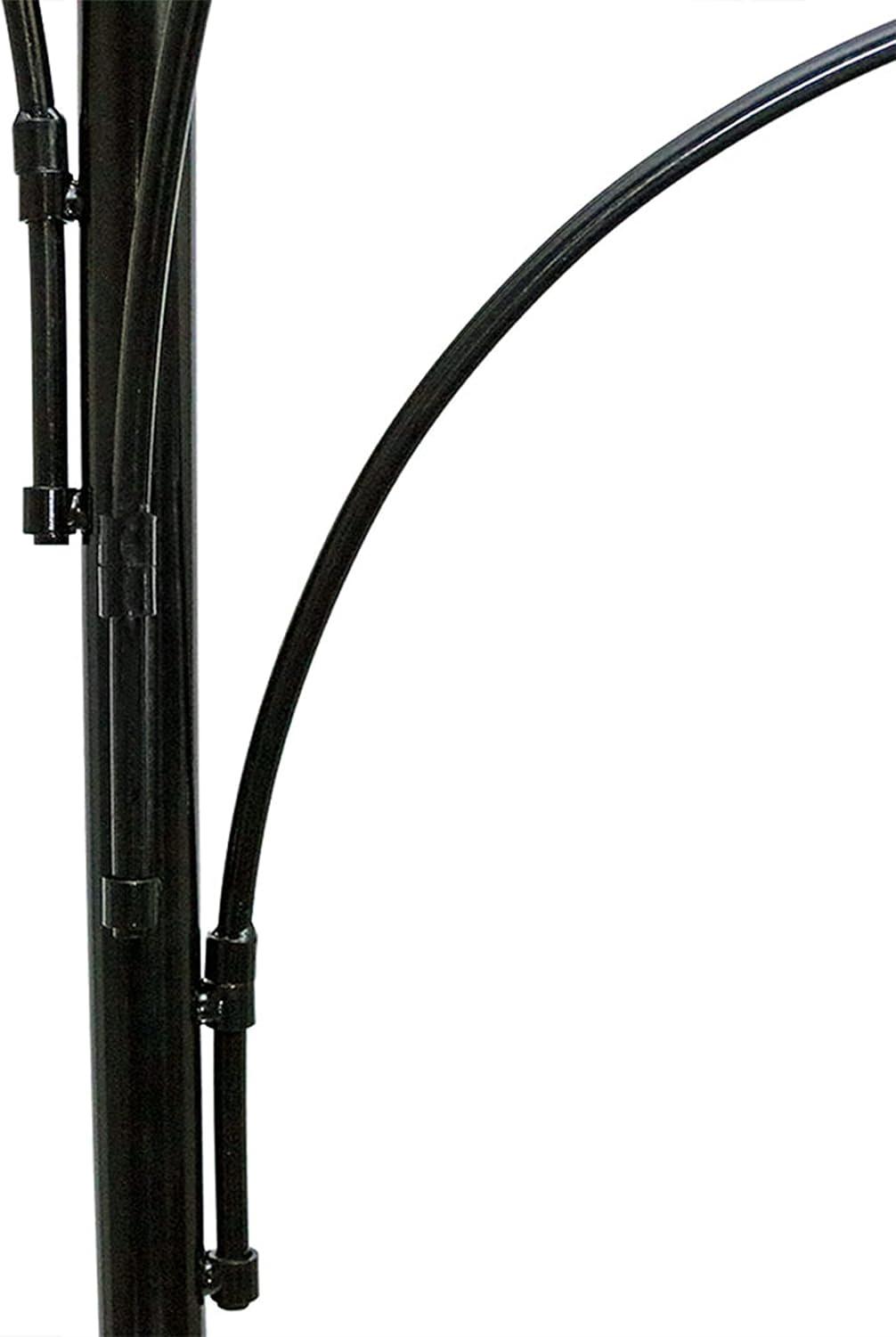 Sunnydaze 4-Arm Garden Hanging Basket Flower Plant Stand with Adjustable Arms - 84" - Black