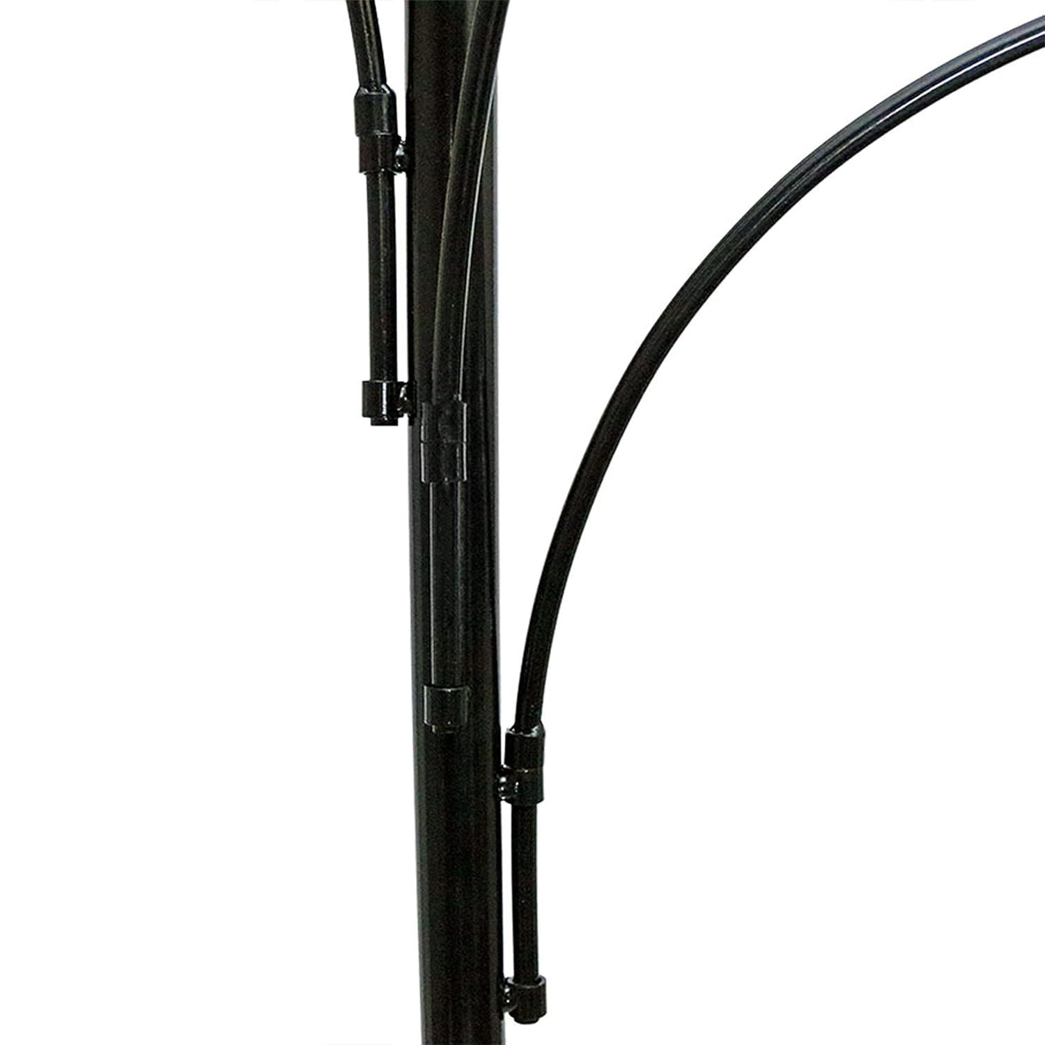 Sunnydaze 4-Arm Garden Hanging Basket Flower Plant Stand with Adjustable Arms - 84" - Black