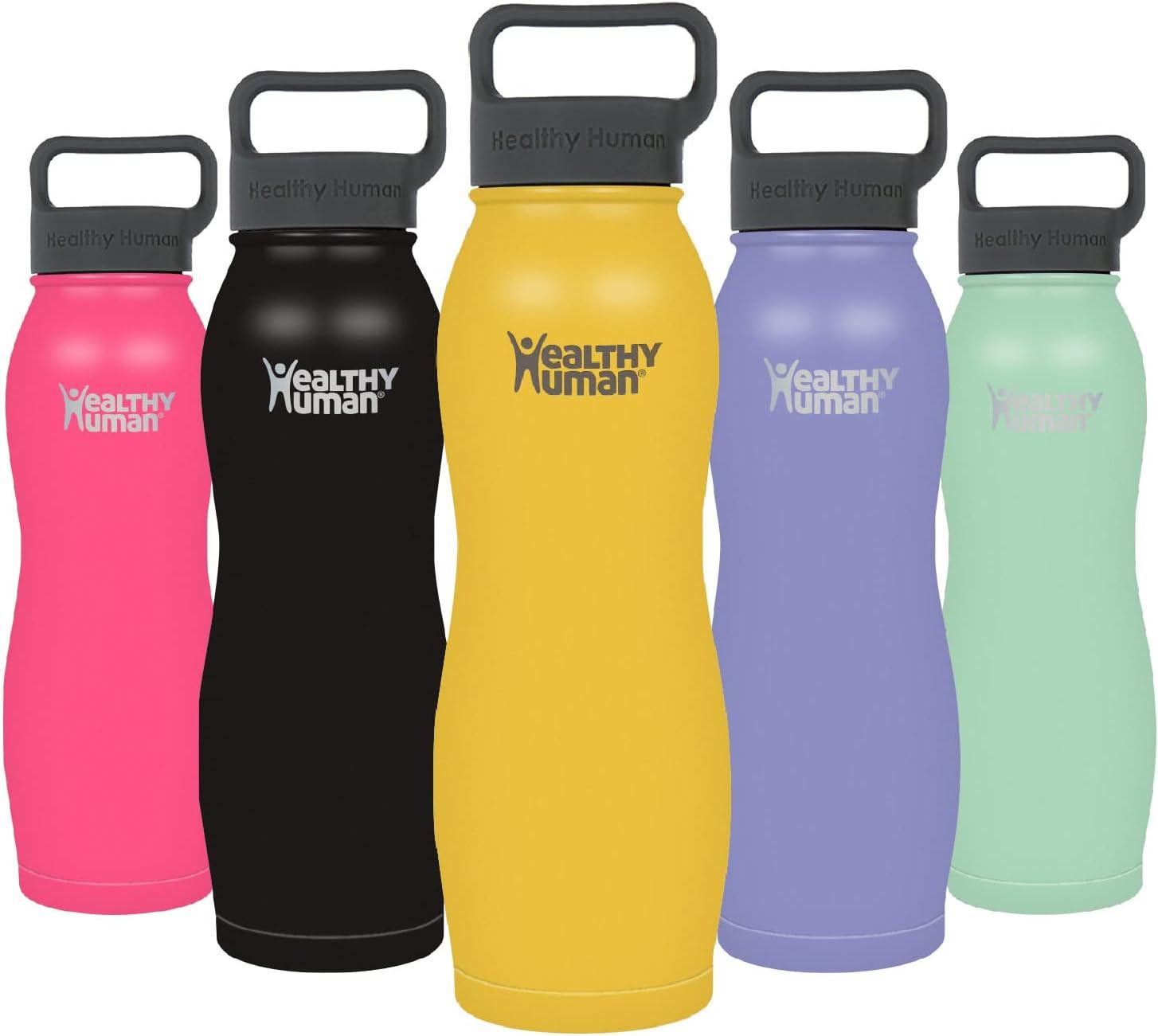 Healthy Human Stainless Steel Curve Water Bottle |(21 oz/ 621 ML, Limoncello)