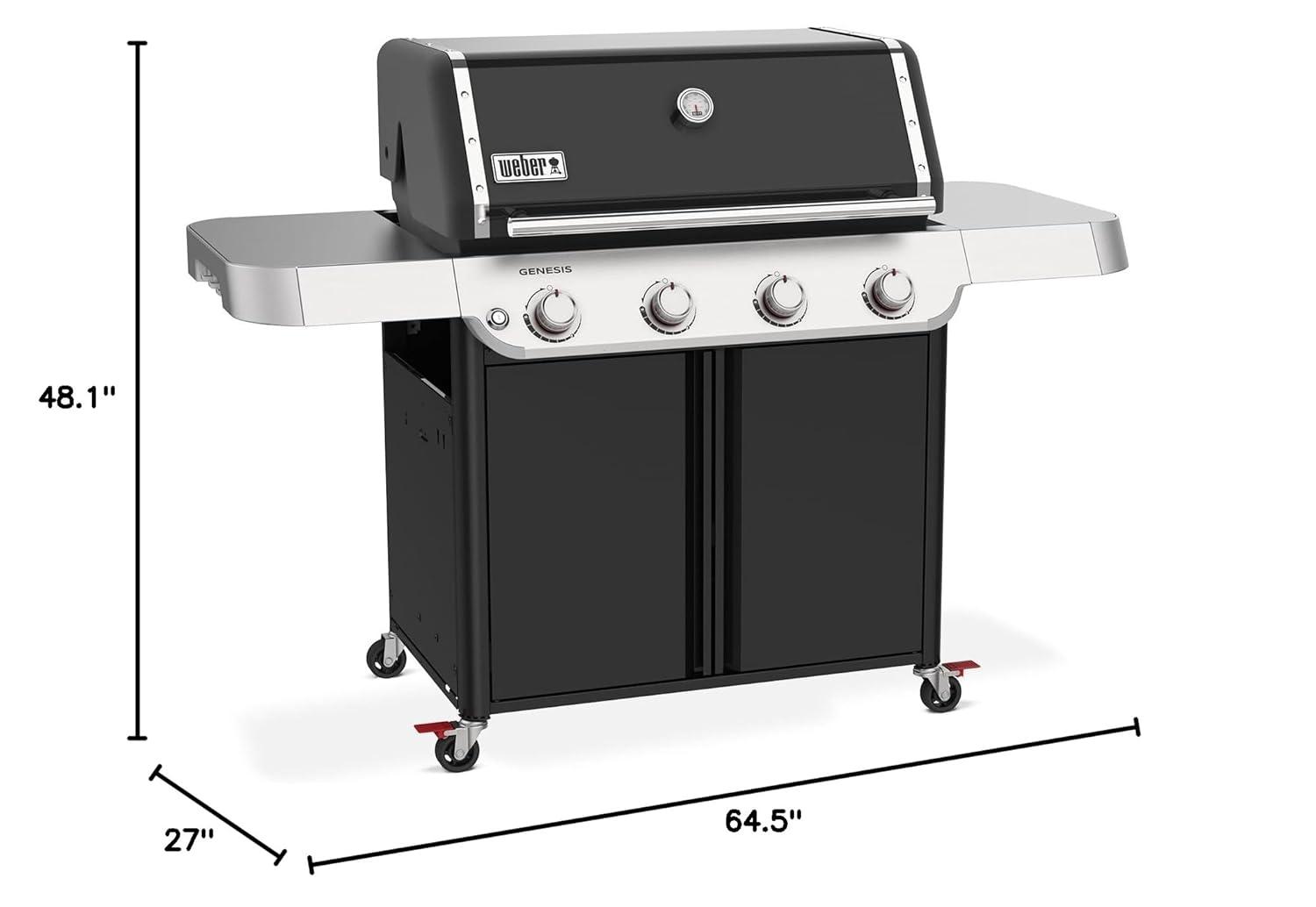 Weber Genesis E-415 Liquid Propane Gas Grill, Black