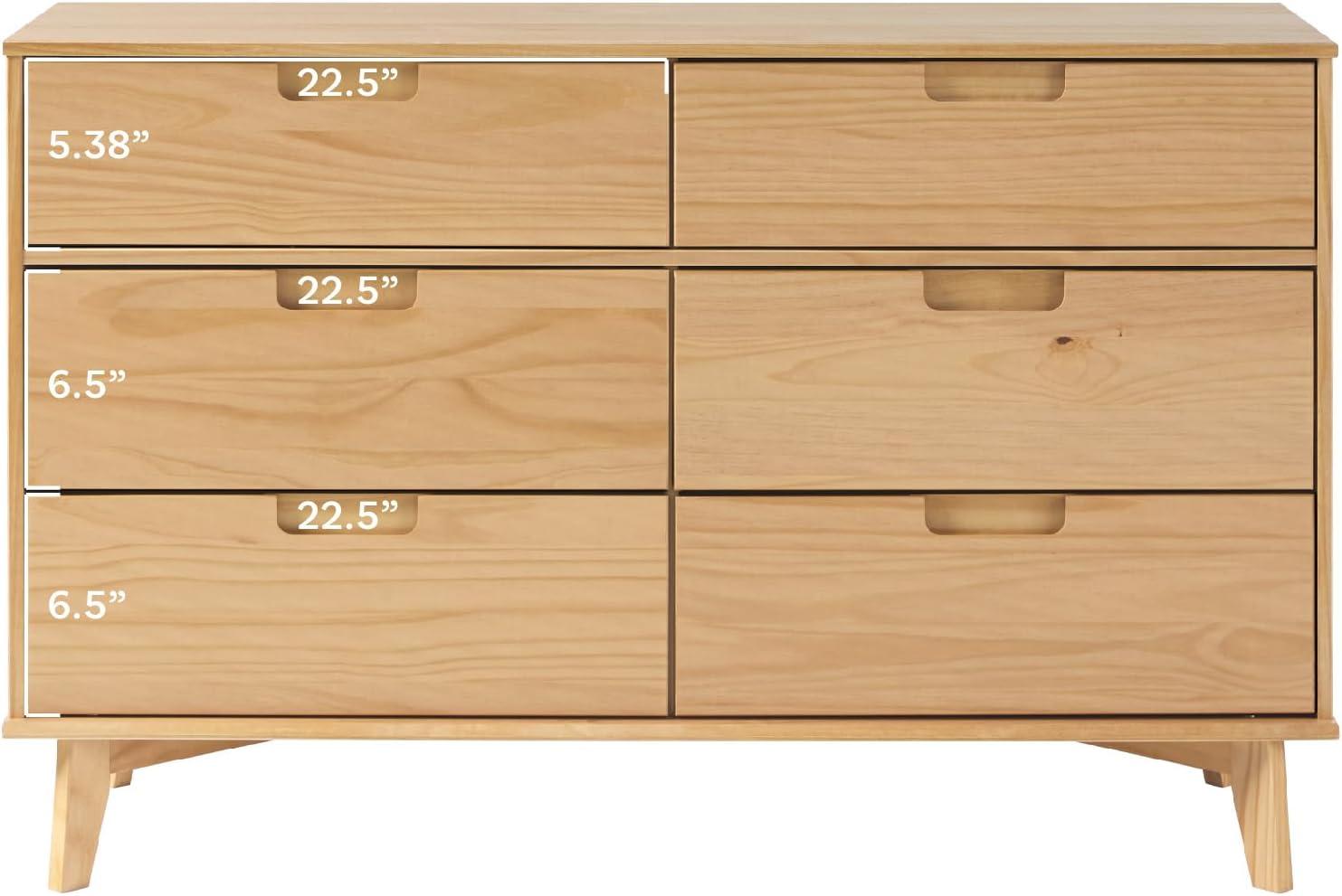 Yarber 6 Drawer Solid Wood Double Dresser