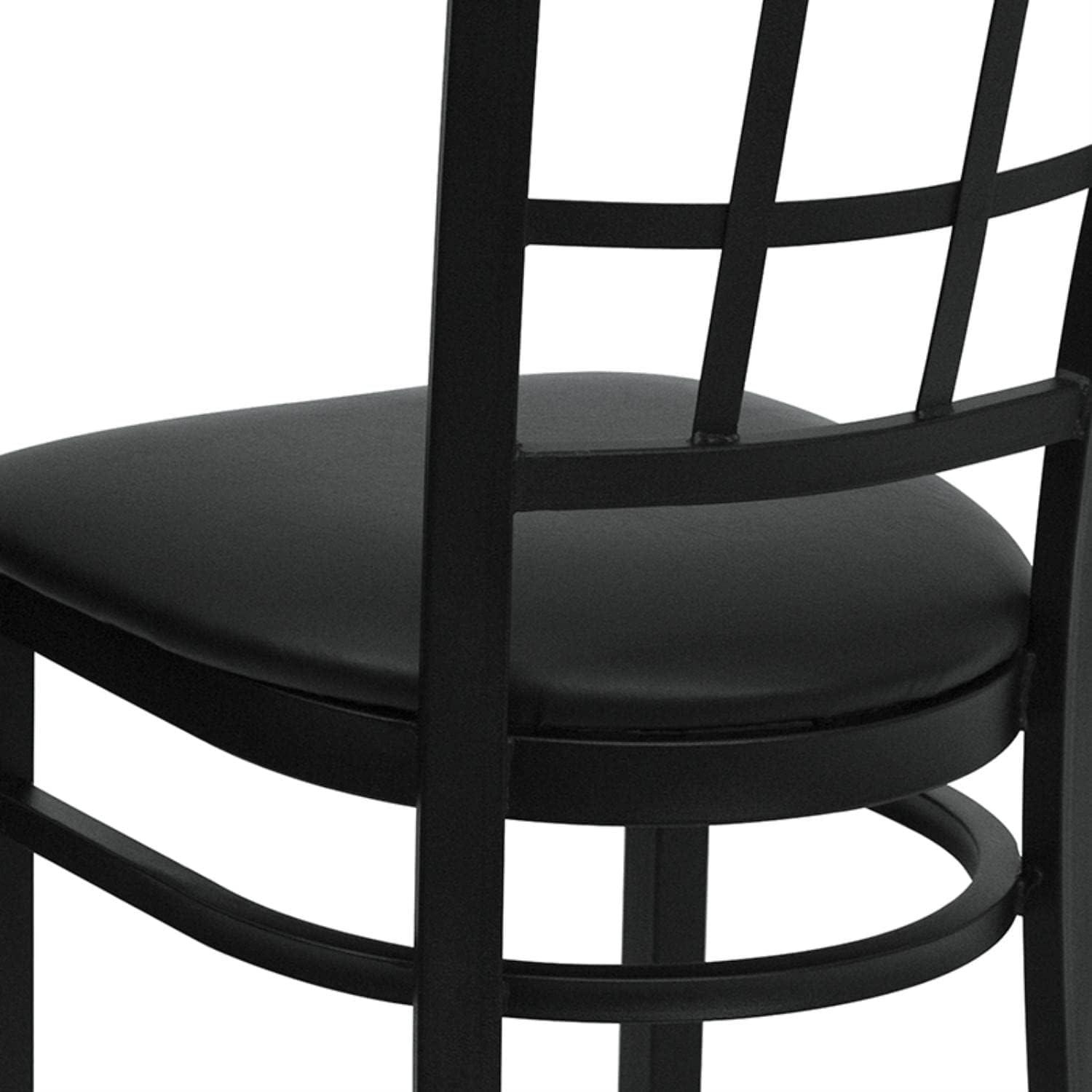 Flash Furniture Black Window Back Metal Restaurant Chair