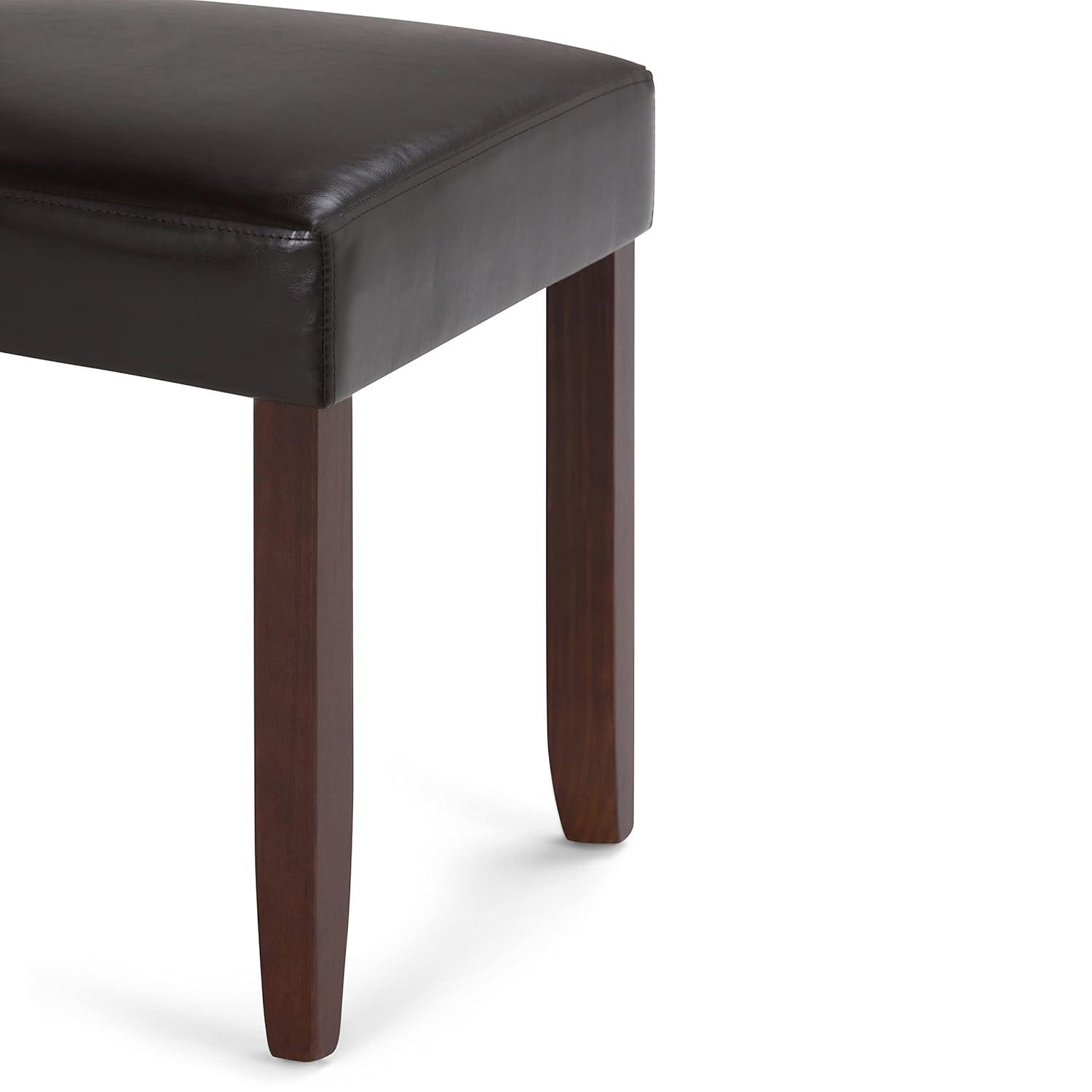 Simpli Home Acadian Andover Upholstered Parson Dining Chair with Tufted Backrest and Solid Wood Frame (Set of 2)