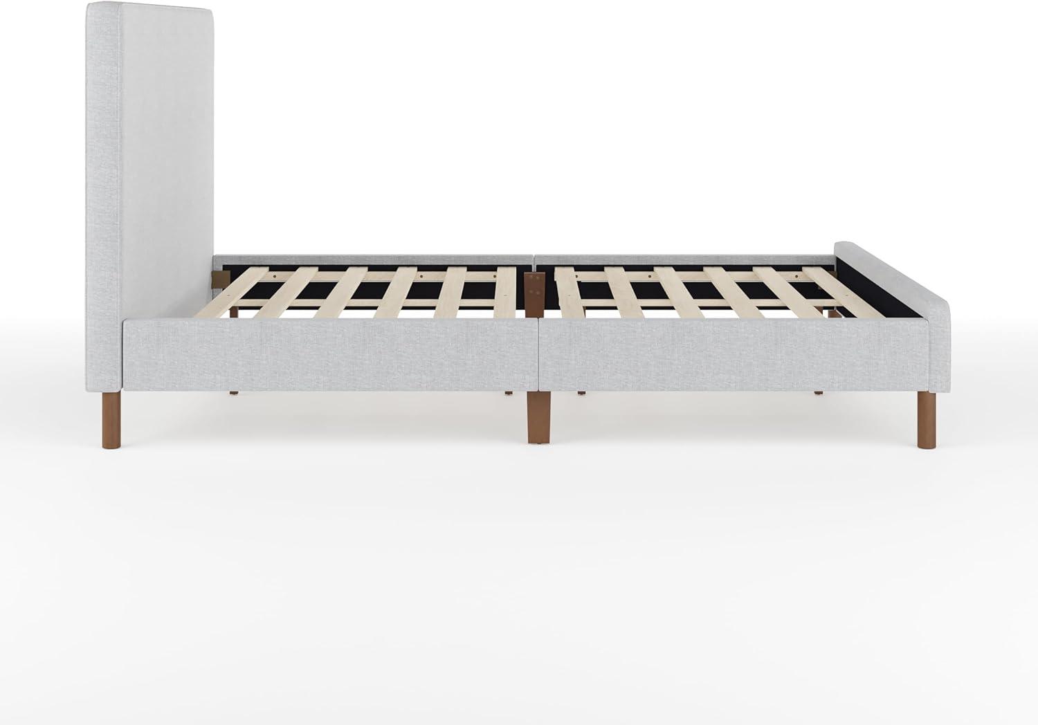 Martha Stewart Martha Stewart Britta Upholstered Platform Bed With Piped Detail Headboard