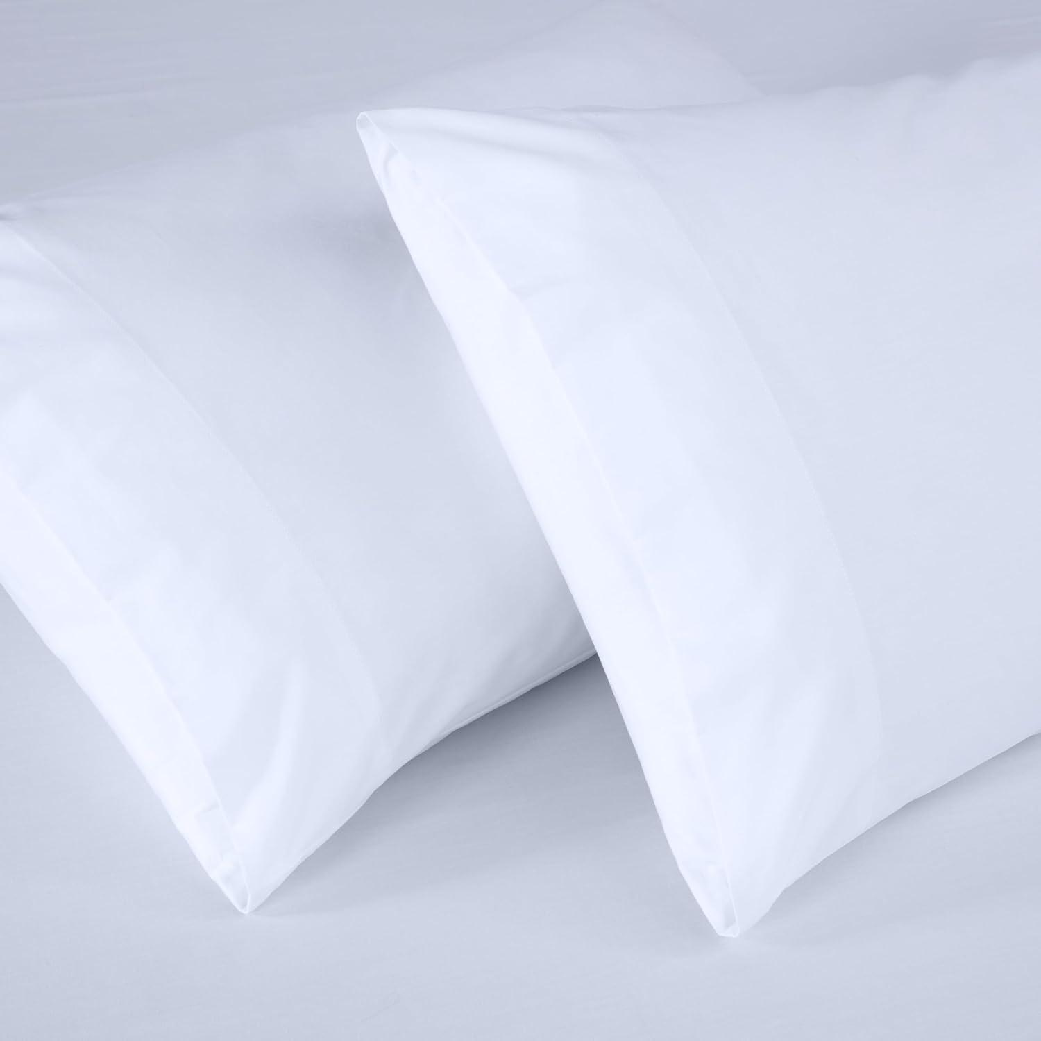 Solid White Cotton Twill Queen Deep Pocket Bed Sheet Set