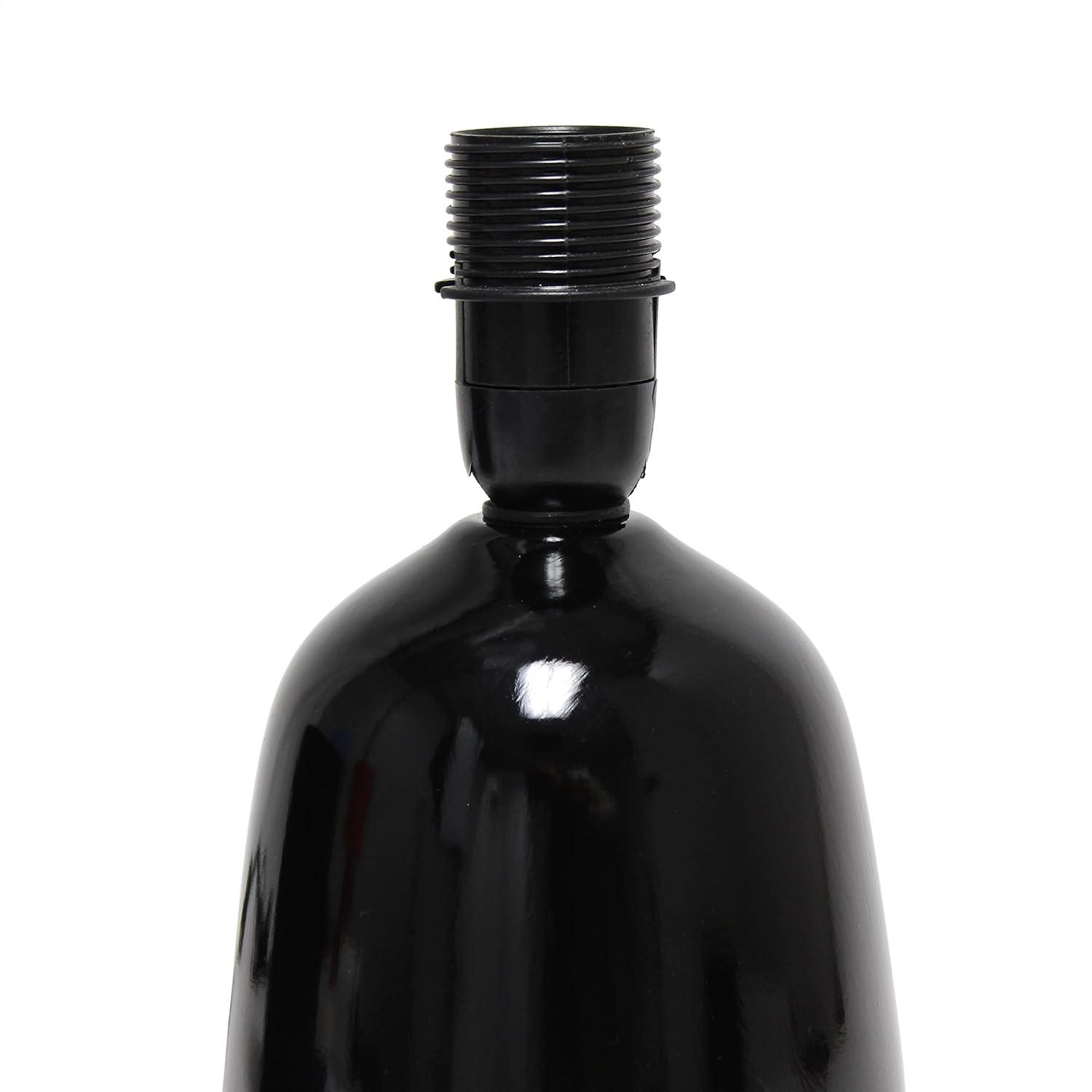 10.04" Traditional Ceramic Thimble Base Bedside Lamp with Fabric Shade - Simple Designs: ETL Listed, No Assembly Required