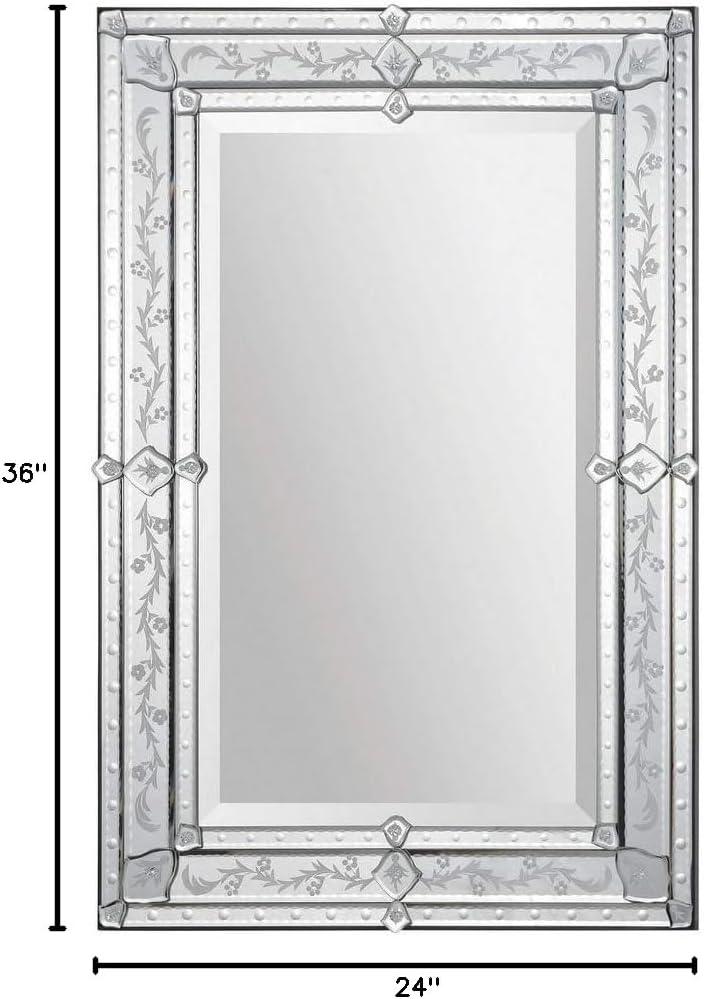 Renwil Vincenzo Mirror with Etched Pattern Frame