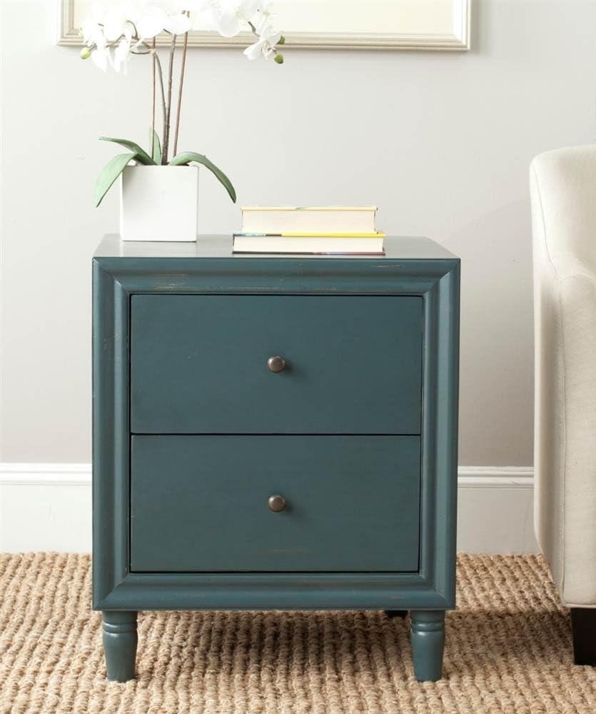 Blaise Nightstand with Storage - Dark Teal - Safavieh.
