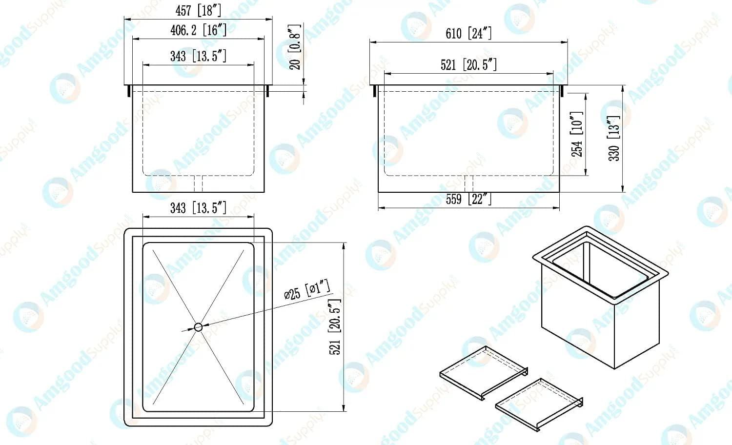 Stainless Steel Commercial Ice Bin