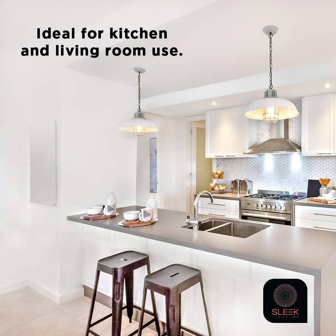 Sleek Lighting 23-Watt T2 Spiral CFL Fluorescent Light Bulbs with GU24 Base, Self-Ballasted Light Bulb for Bedroom Lighting, 1600 Lumens, 6500K 4-Pack