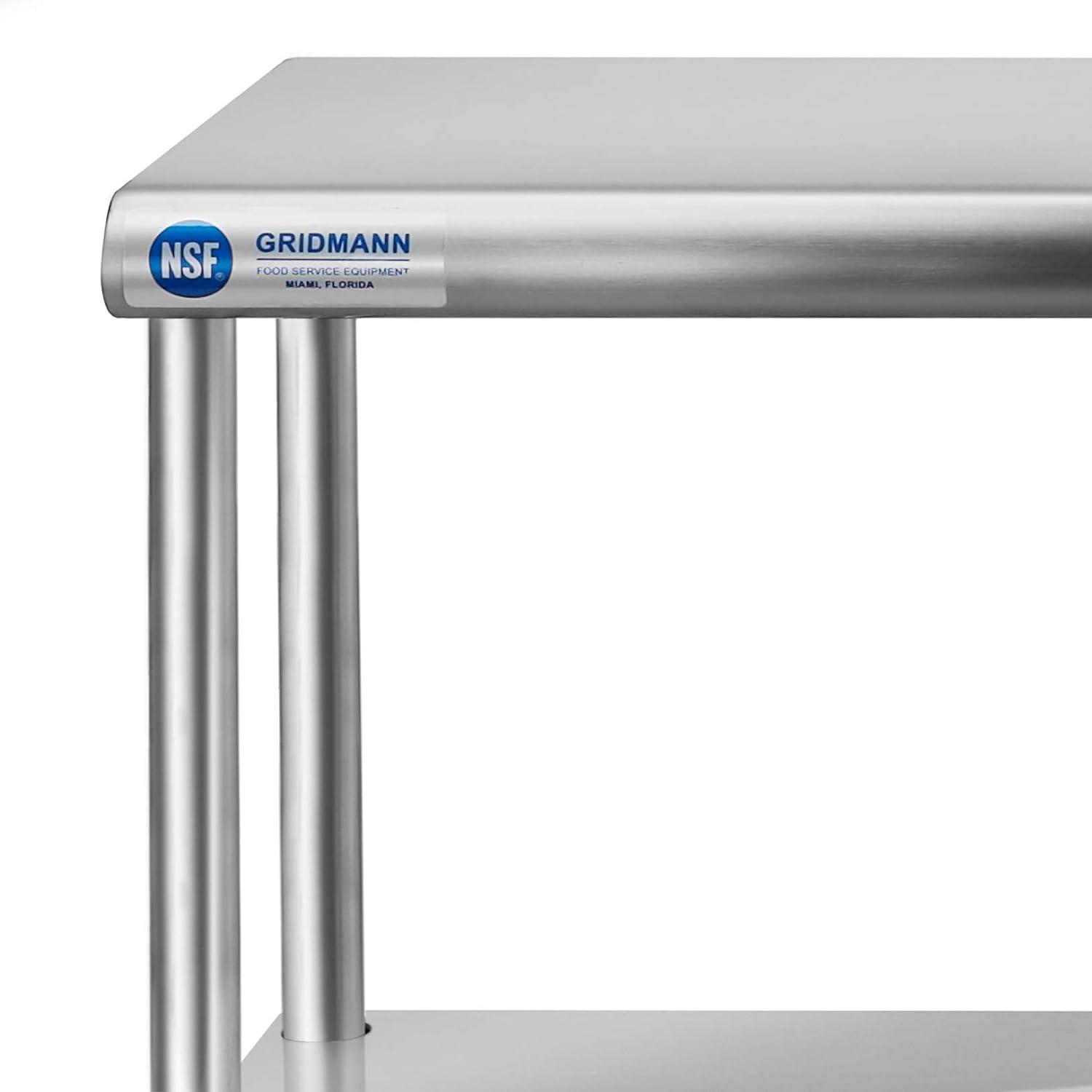 30" D x 34.5" H Stainless Steel Prep Station with Undershelf and Double Overshelf