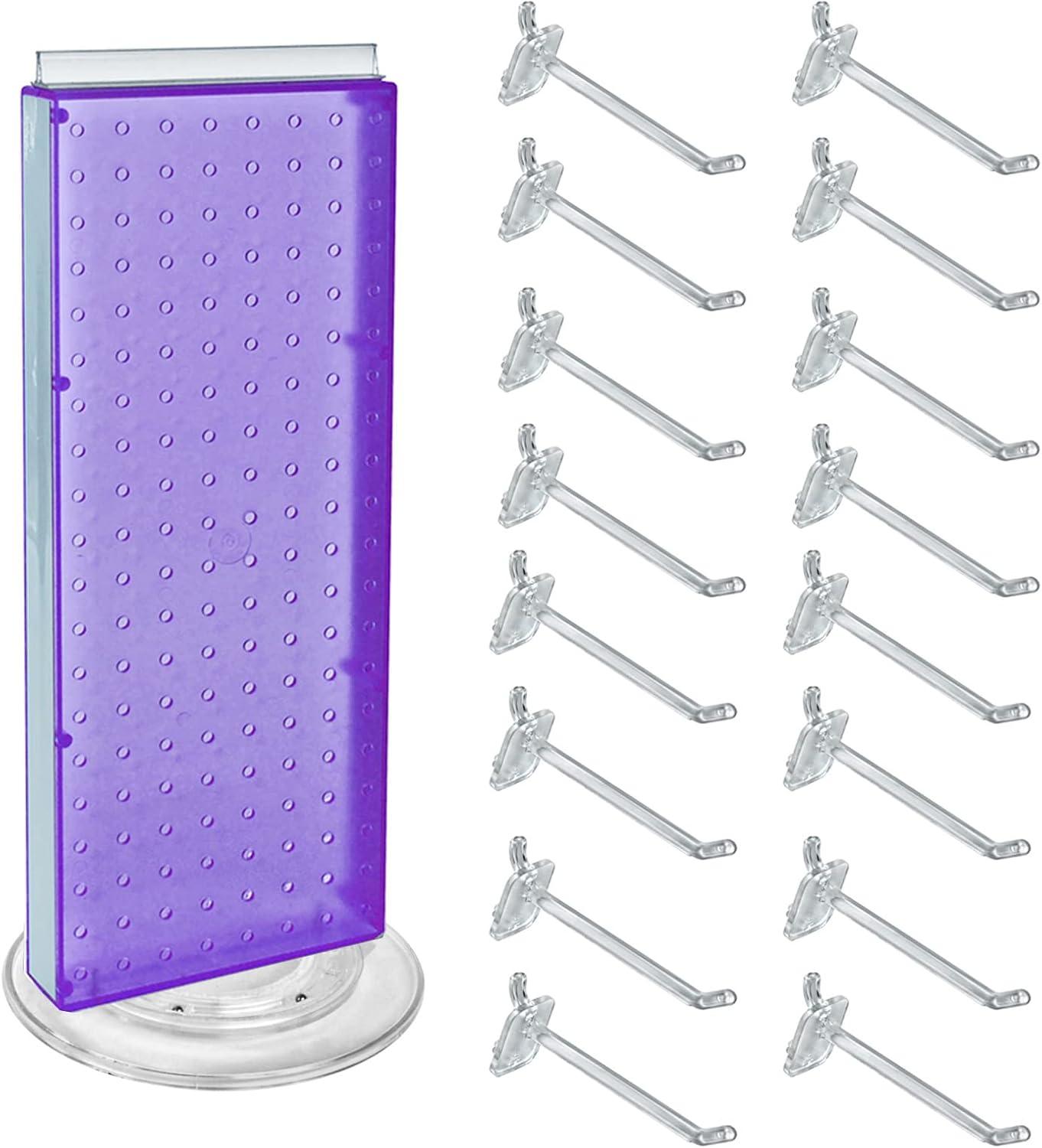 Revolving 8"W x 20.625"H Pegboard Counter Display w/16 4"Hooks