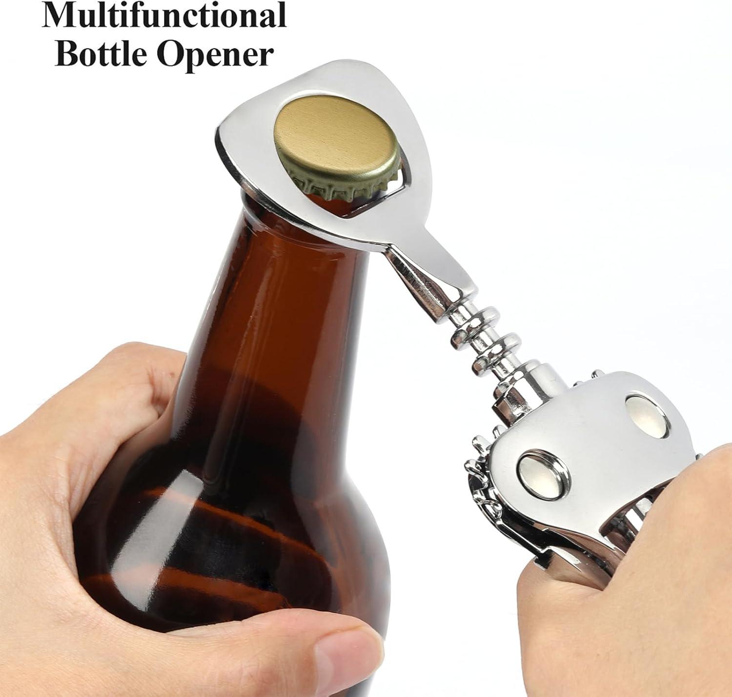 Silver Zinc Alloy Wing Corkscrew and Bottle Opener