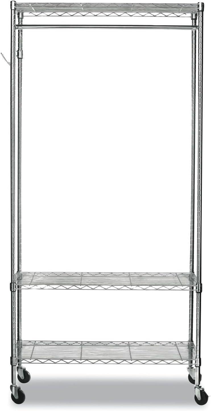 Alera ALEGR364818SR 48 in. W x 18 in. D x 75 in. H 40 Garments Wire Shelving Garment Rack - Silver