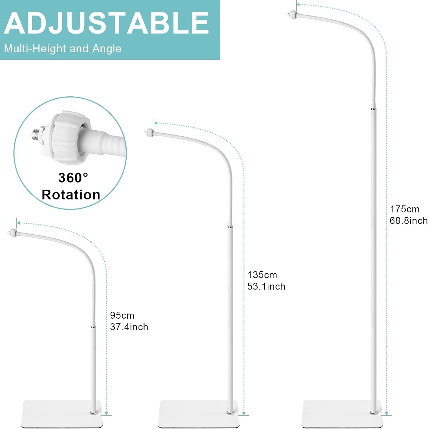 68.8" Adjustable White Metal Baby Monitor Floor Stand