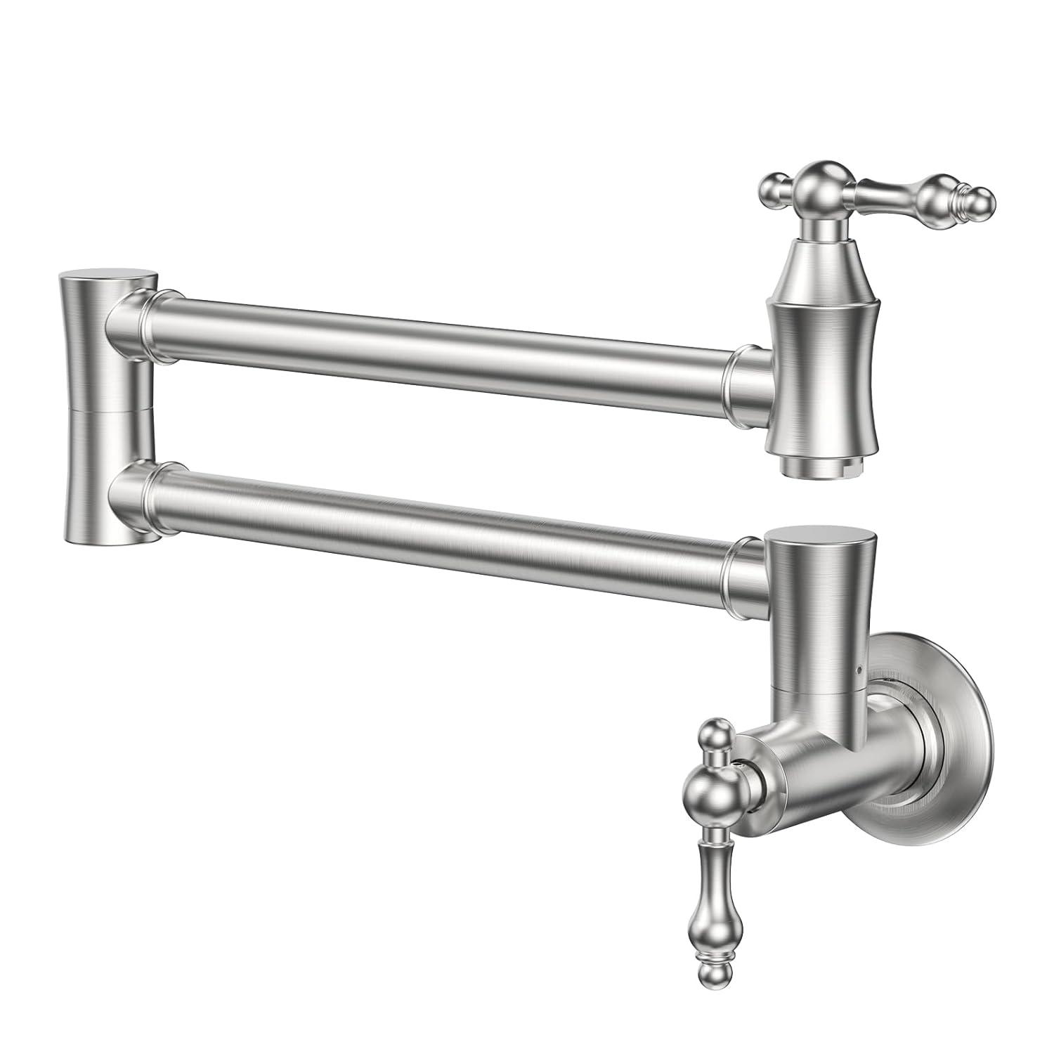 ARCORA AR7106800 ARCORA Wall Mounted Pot Filler Brass Folding Kitchen Faucet with 2 Handles