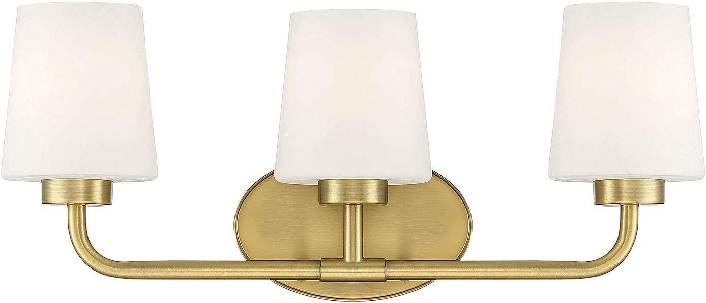 Capra Warm Brass 3-Light Energy Star Bathroom Vanity Fixture