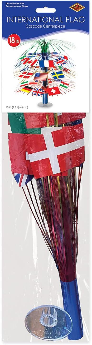 Beistle 18" International Flag Cascade Centerpiece 3/Pack 50545