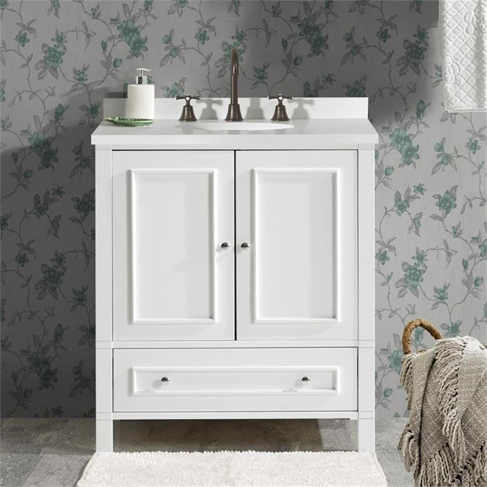 Williamsburg 30"W Transitional Style Vanity Cabinet With Soft Close Doors And Drawers