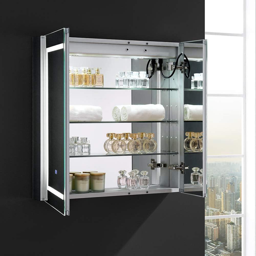 Fresca Spazio 30x30" LED Lighting Aluminum Bathroom Medicine Cabinet in Mirrored