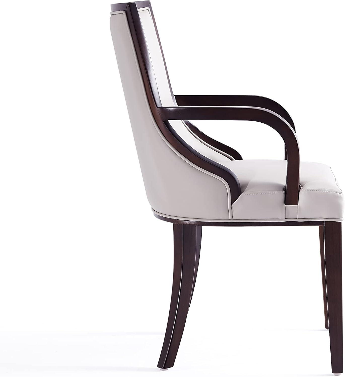 Manhattan Comfort Grand 18.5" Faux Leather Dining Chair in Gray (Set of 4)