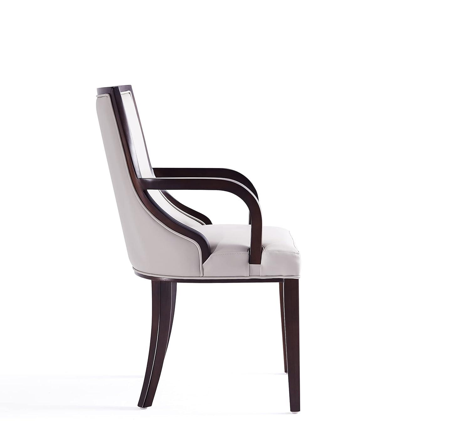 Manhattan Comfort Grand 18.5" Faux Leather Dining Chair in Gray (Set of 4)