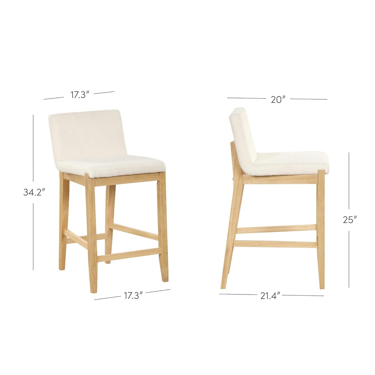 Nathan James Upholstered Wooden Stool