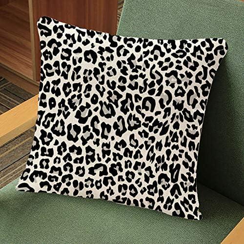 ARISTURING  Throw Pillow Case Black Cheetah Snow Leopard Jaguar White Black Spot Pillow Cushion Cover Square Pillowcase Decorative Pillow Cover Home Decor