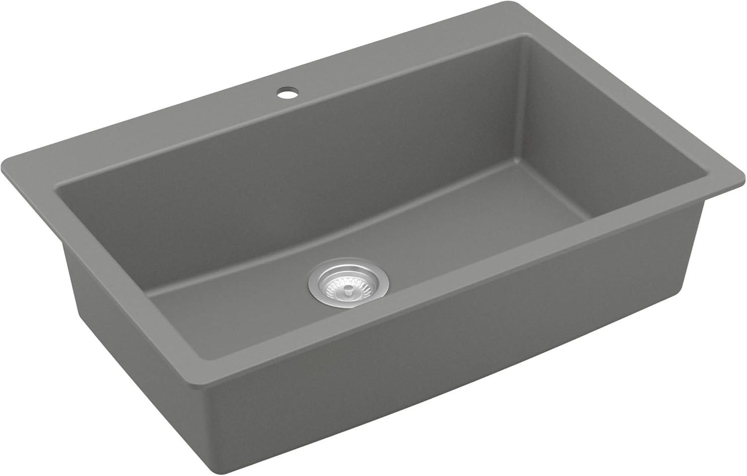 Karran Quartz 33'' X 22'' Large Single Bowl Drop-in Kitchen Sink