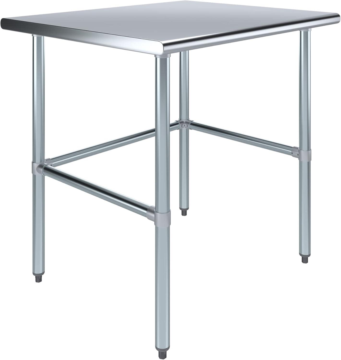 36" Stainless Steel Utility Work Table with Open Base