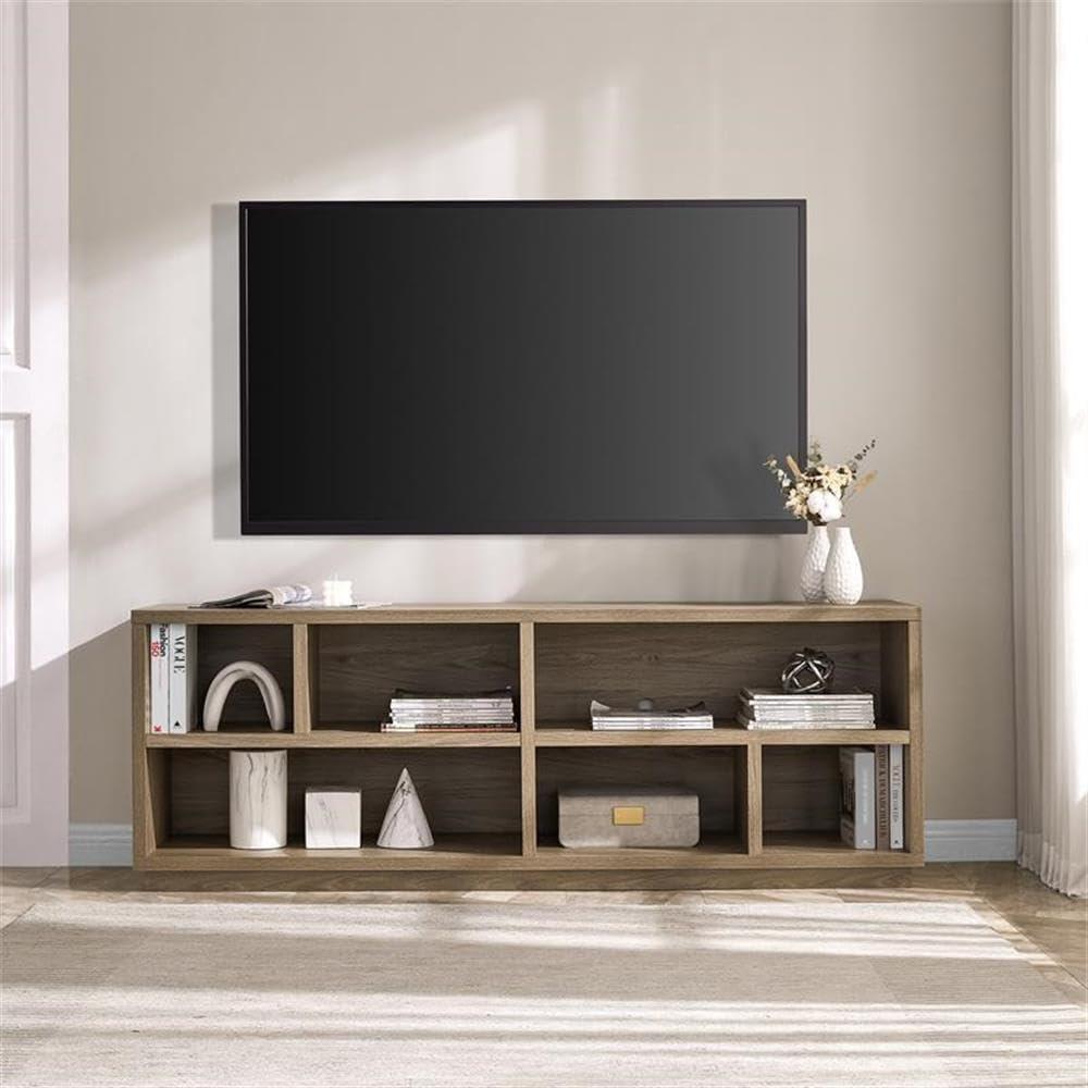 Evelyn&Zoe Bowman Rectangular TV Stand for TV's up to 65", Burnished Oak