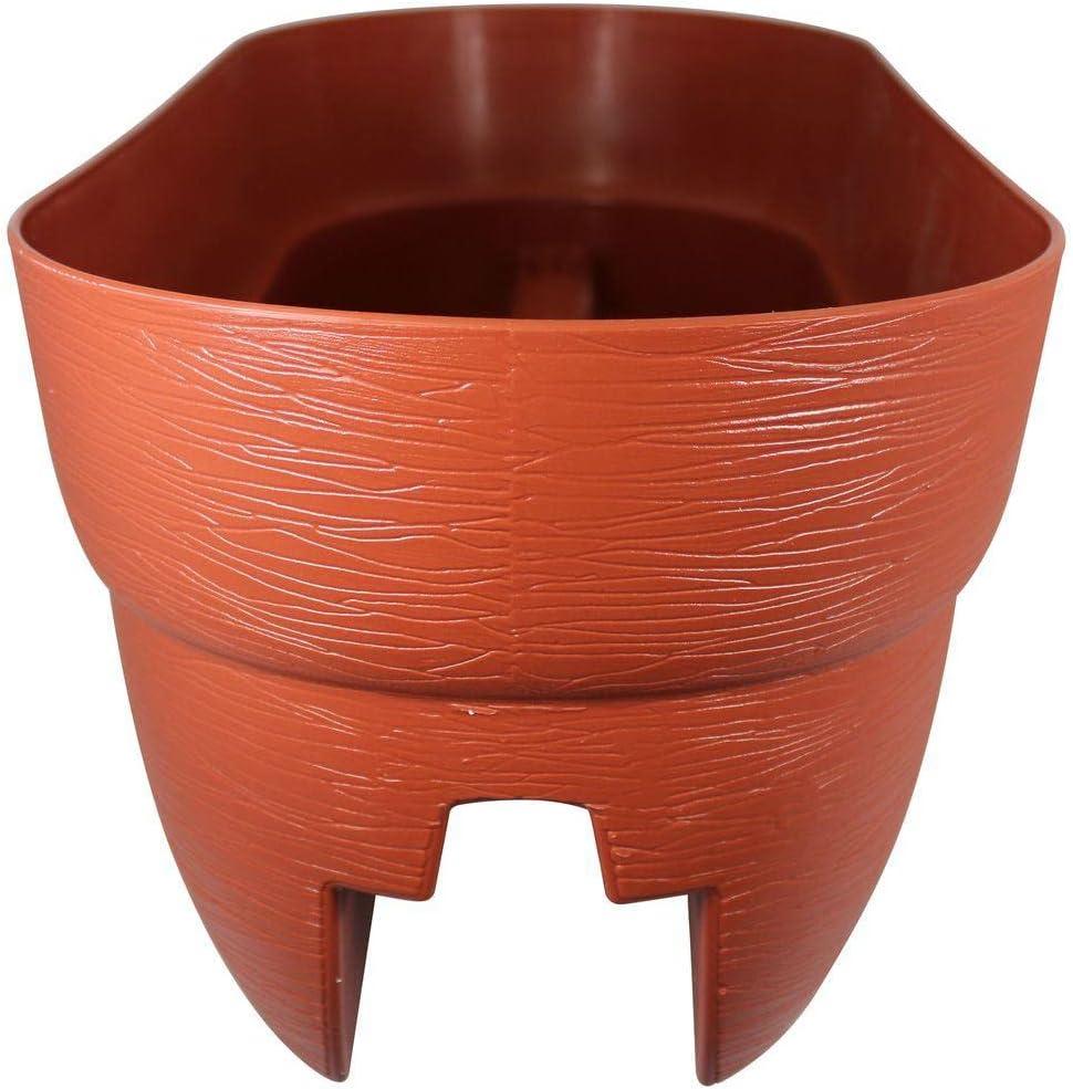 Modern 24" Terracotta Resin Railing Planter with Weatherproof Design