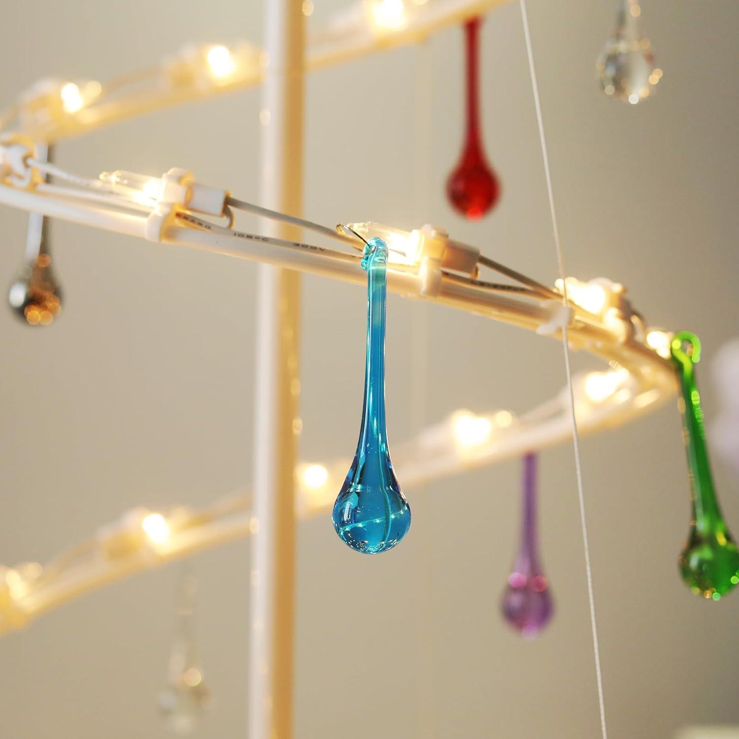 LONGWIN 20pcs Crystal Teardrop Chandelier Pendant Parts Wedding Party Christmas Tree Decorations Ornaments