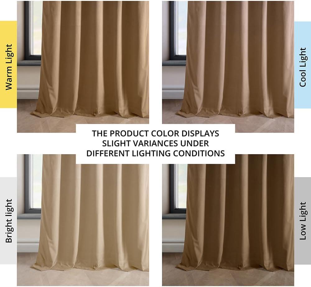 HPD Half Price Drapes Spiced Rum Heritage Plush Velvet Room Darkening Curtains for Bedroom & Living Room Curtains (1 Panel), Window Curtains 108 inches long, Rod Pocket Curtains & Drapes, 50W X 108L