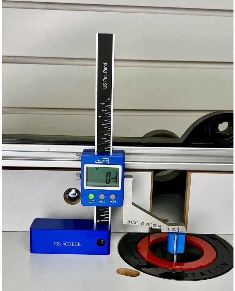 iGaging Digital 5" Height Gauge EZ-Check for Woodwork Router and Table Saw Adjustment