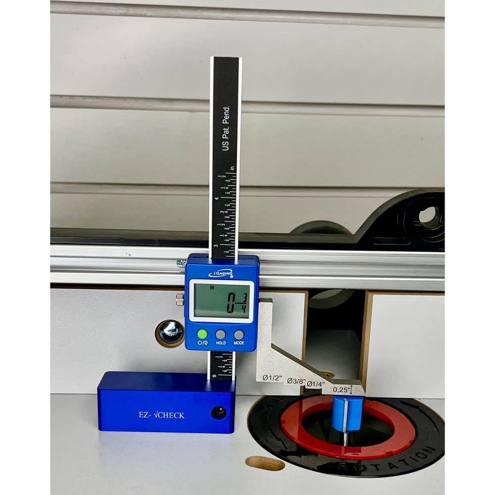 iGaging Digital 5" Height Gauge EZ-Check for Woodwork Router and Table Saw Adjustment