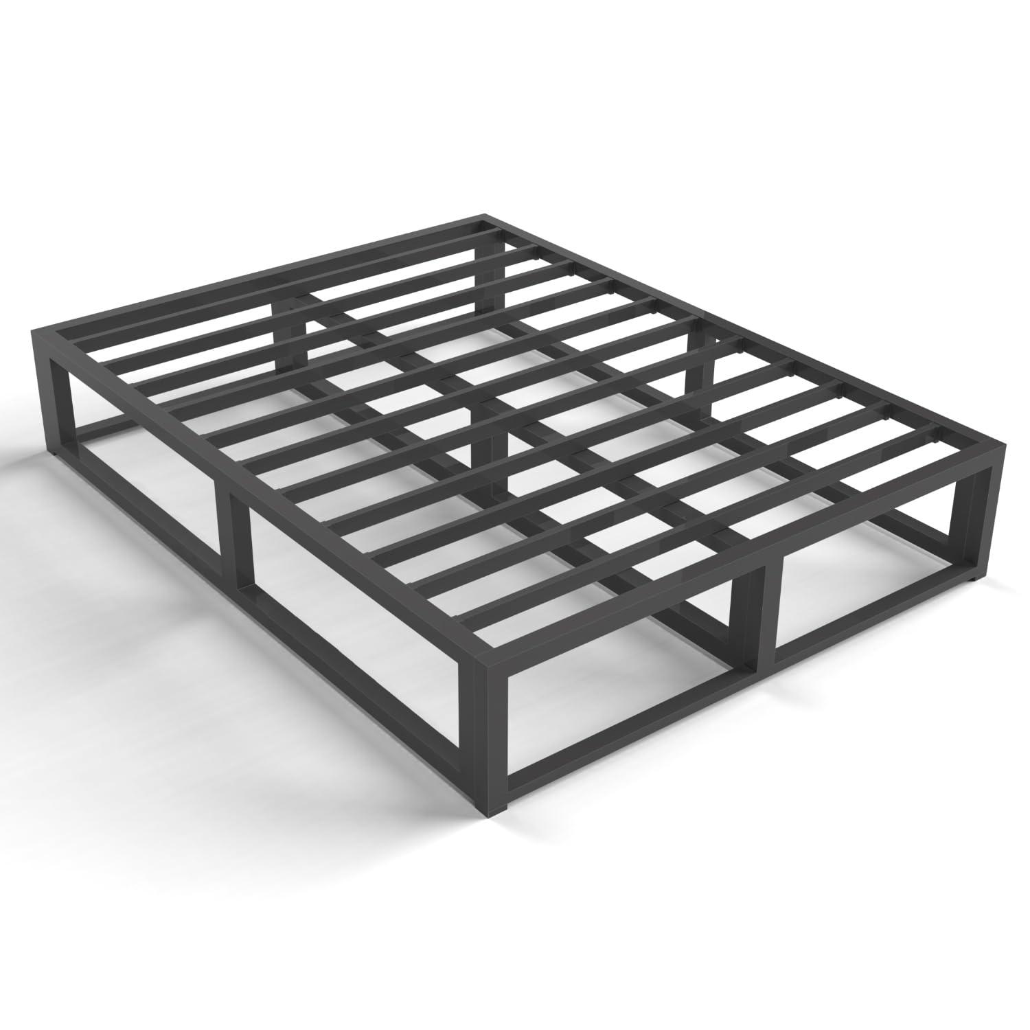 10 Inch King Bed Frame with Steel Slat Support, Low Profile King Metal Platform Bed Frame Support Mattress Foundation, No Box Spring Needed/Easy Assembly/Noise Free