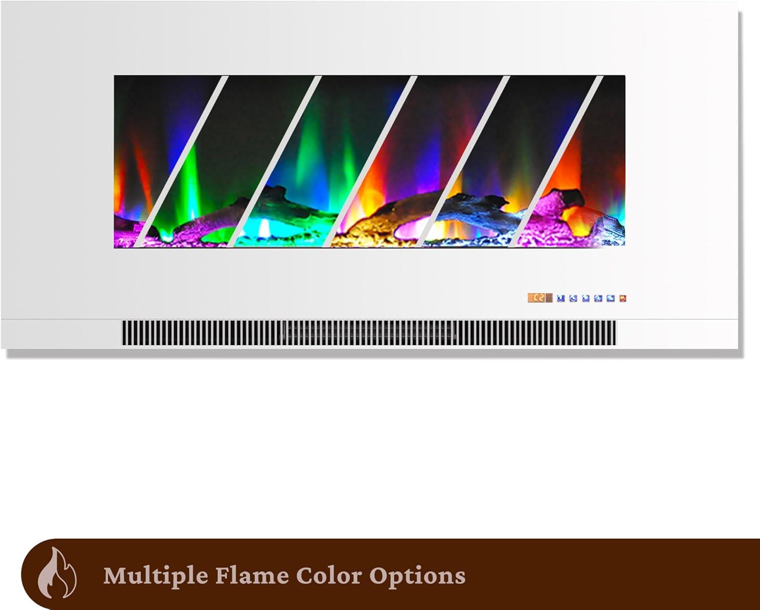 Cambridge Cambridge Wall Mount Electric Fireplace Heater with Remote Control for Indoor Use in Living Room, Bedroom, Home Office