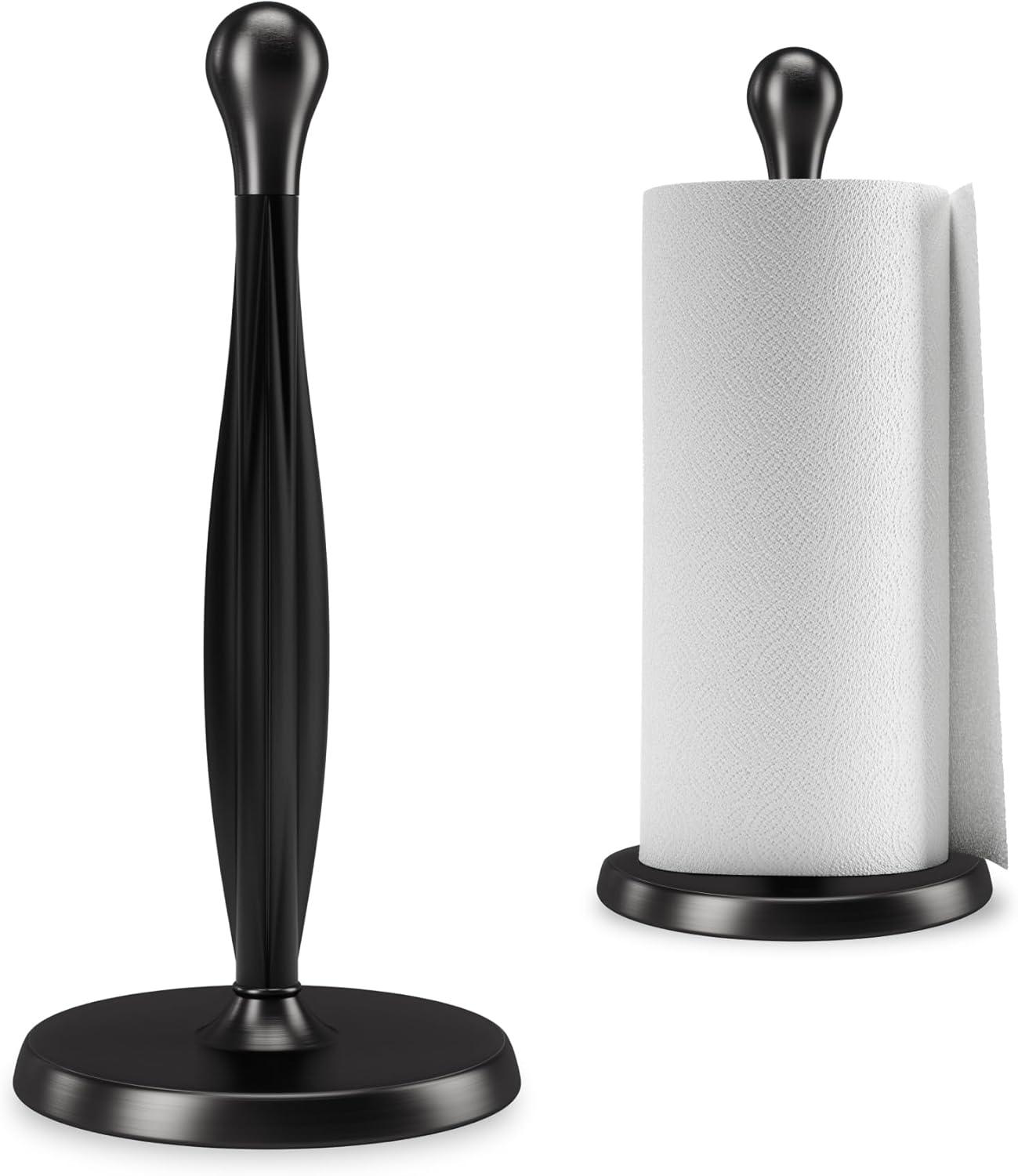 Umbra Tug Paper Towel Holder with Weighted Base, 13.5 Inch, Black