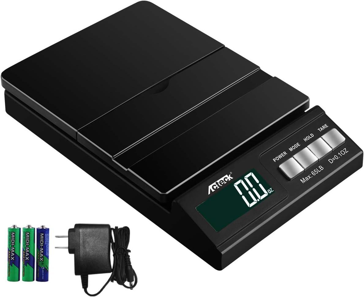 Acteck A-CE65 65LB Digital Shipping Postal Scale with AC Adapter, Black