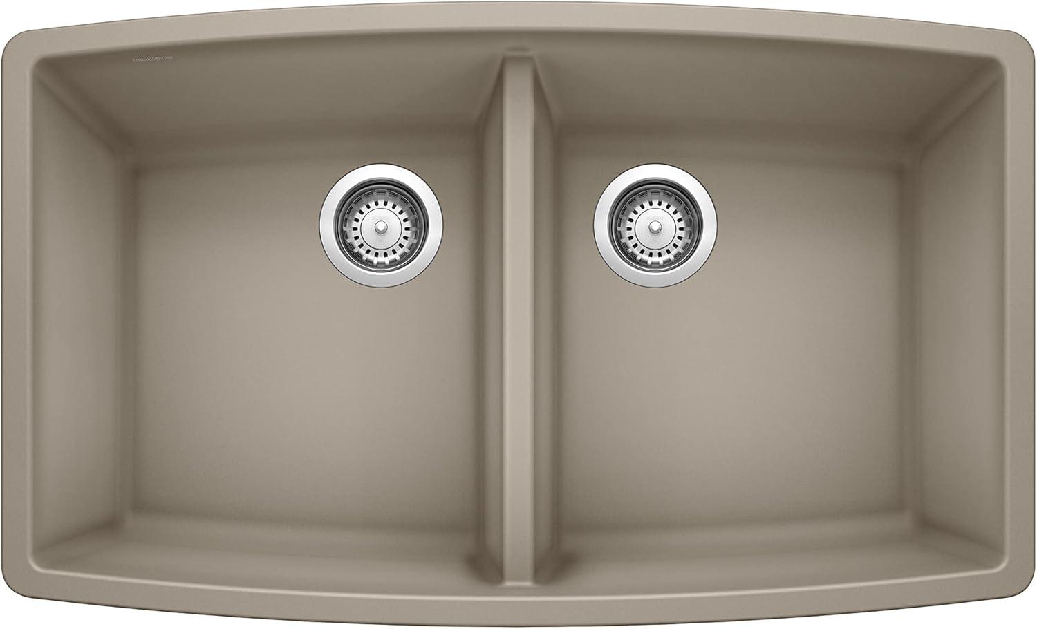 Performa SILGRANIT 33" L x 19" W Double Bowl Undermount Kitchen Sink