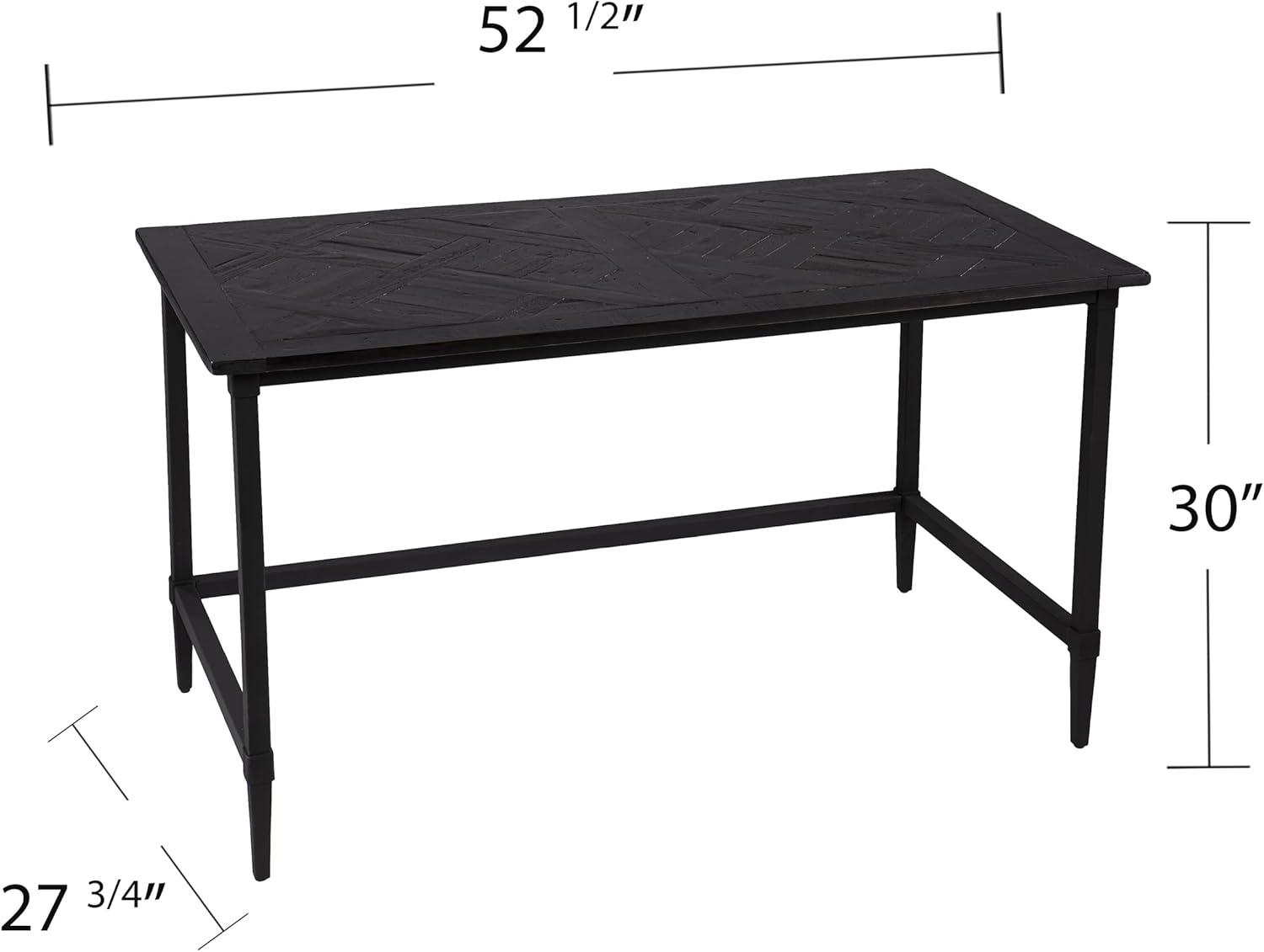 SEI Furniture Lawrenny Contemporary Reclaimed Wood Desk in Black